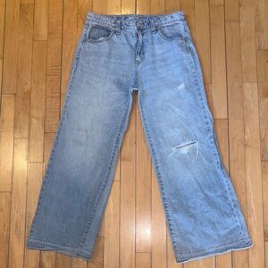 Old Navy Light Blue Baggy Wide-Leg Girls Jeans 16 Husky